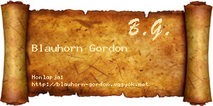 Blauhorn Gordon névjegykártya