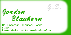 gordon blauhorn business card